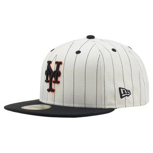 韩国代购NEWERA纽亦华5950平沿全封闭棒球帽竖条纹NY纽约大都会