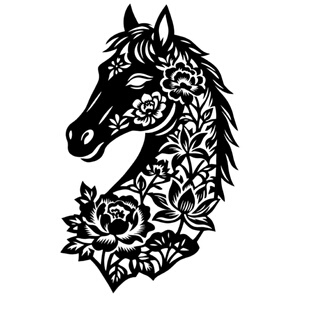 马年五花马激光切割下料加工定做图纸工艺品CAD图纸2D素材代画