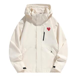 查尔斯桃心户外三合一连帽冲锋衣男款春秋季防风防水情侣夹克外套