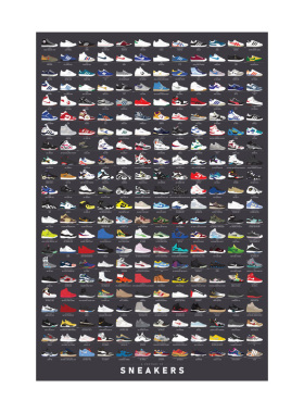 SNEAKERS运动鞋竖款装饰画无外框平面喷绘油画布可定制精致布画芯