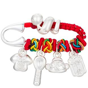 中国黄金珍尚银足银宝宝压惊别针防惊吓孕妇挂件婴儿满月礼物百天