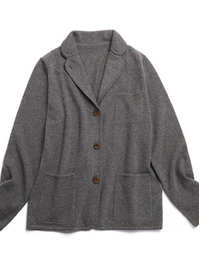 简约加密手工小桂花羊绒西服外套