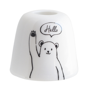 日式治愈系白熊牙刷座卫浴洗漱台放置牙刷牙具陶瓷牙刷收纳置物架