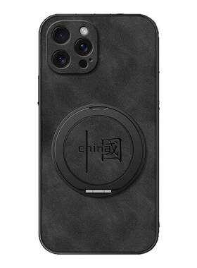 适用苹果16手机壳iphone15promax新款保护套13旋转支架14男款xr磁吸12羊巴皮11软x/7外壳xsmax中国8plus
