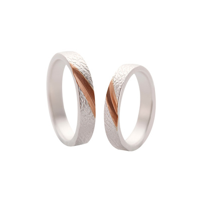 情侣足银定制闭口对戒原创设计女