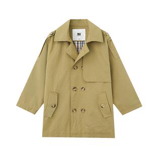 多多家男童风衣春秋2026新款经典卡其色儿童外套中长款学院风春装