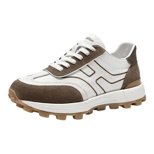 哈森男鞋新款软底阿甘鞋复古德训鞋男士休闲运动鞋厚底增高皮鞋男