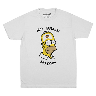 辛普森一家 The Simpsons no brain no pain 纯棉休闲短袖男女T恤