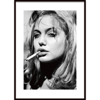欧美性感黑白人物海报好莱坞美女明星安吉丽娜·朱莉有框装饰挂画