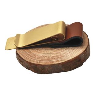 TN旅行笔记本配件复古黄铜笔夹金属手帐本仿牛皮活页本手账小夹子