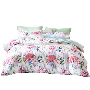 富安娜床上四件套加厚磨毛被套春秋床品床单三件套宿舍家用套件