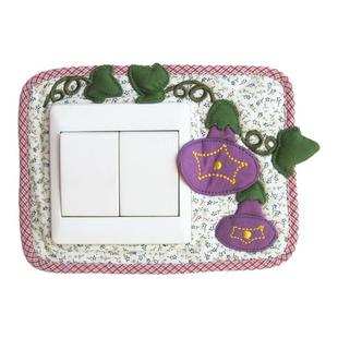 单面板86标准开关套 装饰贴  布艺  立体手工刺绣 充电插座边框套