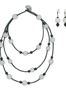 MOLISM新款玛瑙圆球多层项链