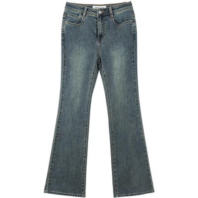 美特斯邦威牛仔裤女2025夏季新款弹力修身时尚潮流喇叭裤牛仔长裤