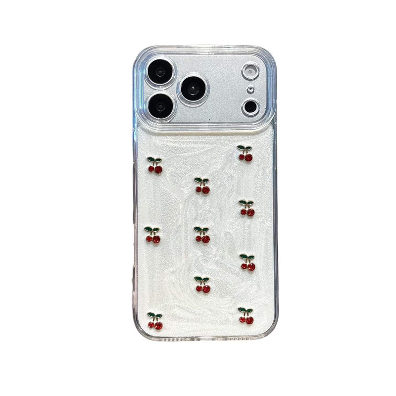 ins风奶油纹樱桃适用苹果17promax手机壳新款iphone16pro高级感15小众创意14少女心13保护套12女11