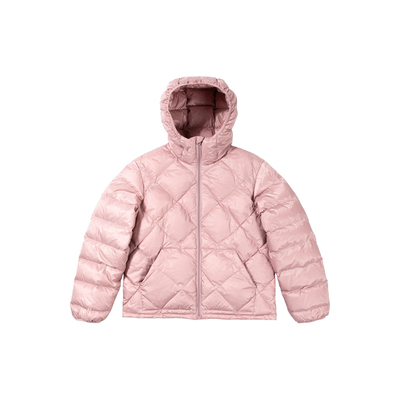 UNRETRO菱格连帽羽绒服女短款