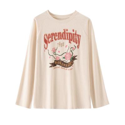 BANANACICI复古玫瑰印花T恤罩衫
