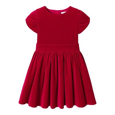 Jacadi亚卡迪法国女童天鹅绒连衣裙秋冬礼服裙庆典裙子2040046