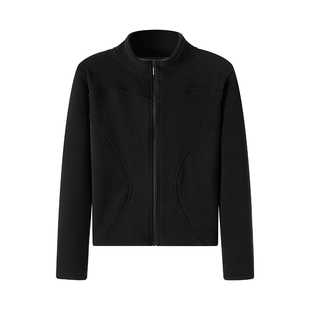 石墨烯立领外套女秋冬2025新款加绒加厚收腰显瘦保暖夹克修身上衣