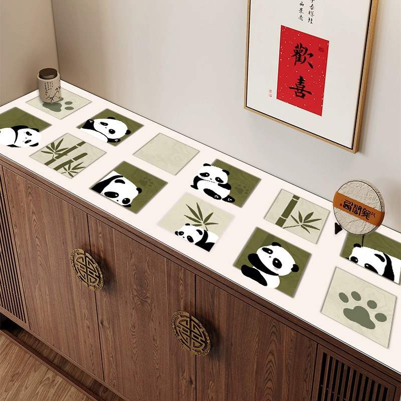 3米色皮革餐边柜桌垫玄关防油防水台面免洗防垫子柜鞋柜垫电视柜