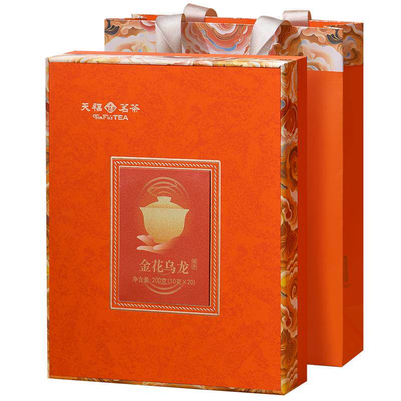 天福茗茶金花乌龙黑茶黑茶