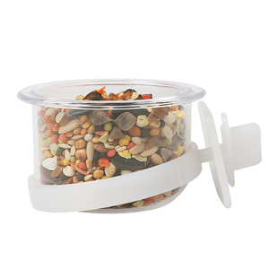 鹦鹉喂食器水晶泡泡挂碗多功能横丝竖丝通用零食外带固定食盒喂水