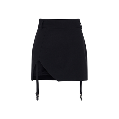 ASDALIO精纺羊毛吊袜短裙显瘦