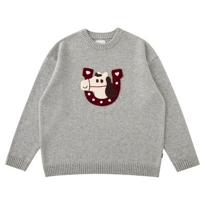 warmtrees2026SS噗噜小马新年系列毛衣针织衫马年男女款2026年春