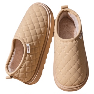 棉拖鞋女士冬季2025新款家居室内保暖毛绒厚底防滑软底包跟拖鞋女