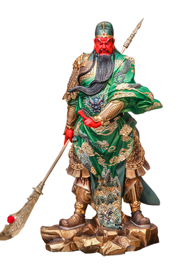 武圣关公武财神剑指关公铜像摆件