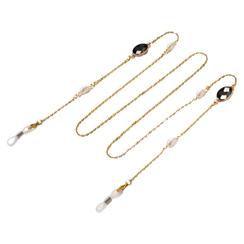 司藤景甜同款墨镜链钛钢水晶链口罩绳耳机绳diy珍珠不掉色百搭链