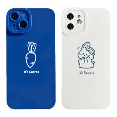 高级感小众情侣一对适用vivox100手机壳x90pro萝卜兔子x80硅胶s18姓氏s17女款opporeno12保护套9任意机型定制