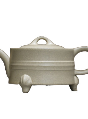 玉旦壶原矿象牙白段泥手工茶壶