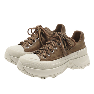 戚薇孟子义同款VITTORIO VENTURA薇薇燃 牛皮厚底运动休闲板鞋