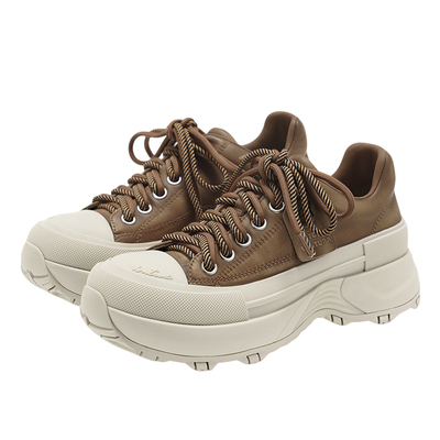 戚薇孟子义同款VITTORIO VENTURA薇薇燃 牛皮厚底运动休闲板鞋