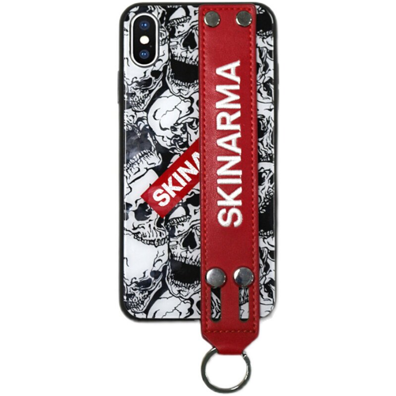 日本SKINARMA手机壳适用苹果XR腕带IPHONE XSMAX全包钢化玻璃XS套