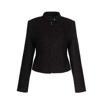 routeroom黑色银闪粗花呢机车