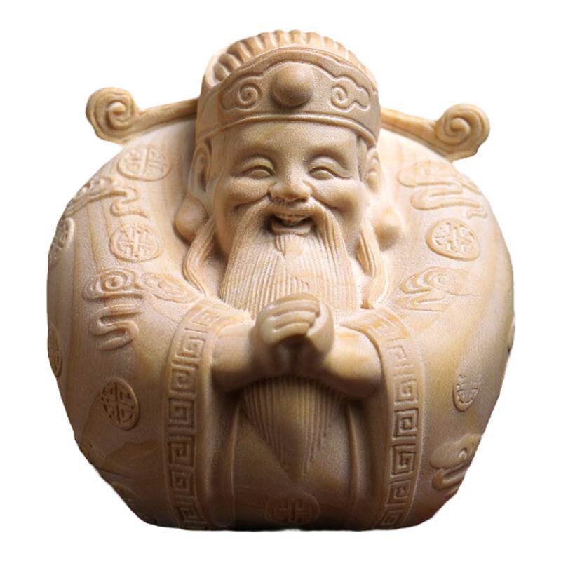 木雕大吉小物黄杨木可爱摆件