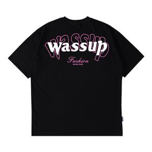 WASSUP国潮弧形LOGO情侣T恤