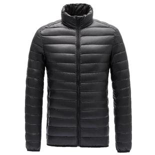 【黄晓明同款】鸭鸭轻薄羽绒服男2025秋冬新短款立领轻型鸭绒外套