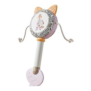 英氏米雷联名款拨浪鼓婴儿可啃咬0-3到6月宝宝手摇鼓摇铃哄娃玩具