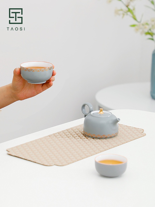 A6L织锦干泡茶席薄款中式国风茶垫防水茶盘桌布花瓣配件桌旗台