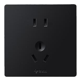 公牛开关插座面板86型家用墙壁开关插座五孔10A面板暗装多孔g12黑