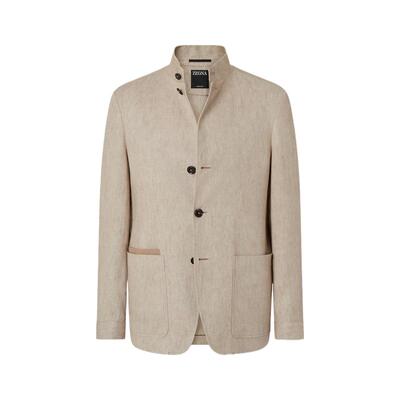ZEGNA杰尼亚浅灰褐色伯爵夹克