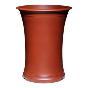 收腰锦圆口形精品紫砂兰花盆大红袍朱泥红色春兰寒兰绿植花卉盆栽