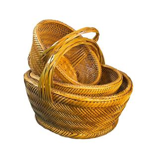 手工竹篮竹编提篮花篮多肉植物摆放篮竹编菜篮礼品篮收纳装饰精编