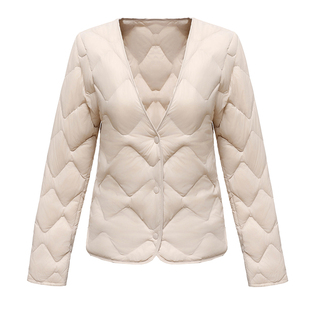 羽绒内胆女轻薄2025秋冬新款保暖V领内穿打底无领内搭大衣羽绒服