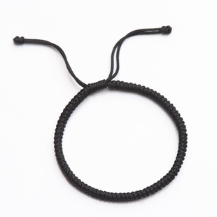 黑色手链金刚结黑绳手绳男生手工编织本命年红绳手链女士情侣礼物