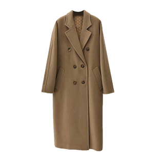 M家101801 双面羊毛大衣女中长款2025年秋冬新款经典高端毛呢外套