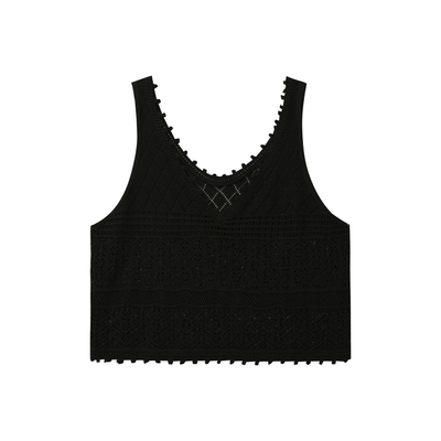 春季新款设计感小众韩系钩花背心